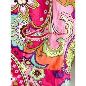 Vera Bradley | 2-Piece Cotton Pajama Set Pink Paisley Button Up | Sz S thumbnail 5