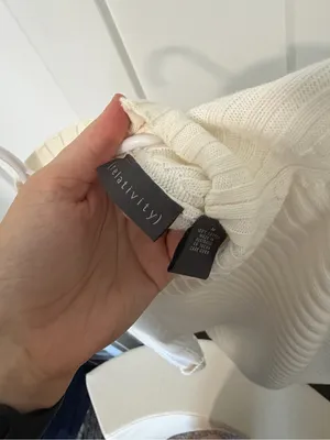 Relativity Ivory Ribbed Mock Neck Sweater thumbnail 2