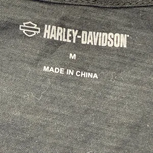 Harley-Davidson Womens Black Henley‎ Long Sleeve Graphic Tee Size M NOTE thumbnail 2