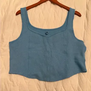 Aerie Blue Ribbed Tank Top Size XXL thumbnail 1