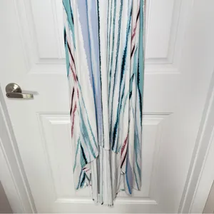 Antibes Blanc X Anthropologie‎ Large Stripe Halter Maxi Dress Vacation, Resort thumbnail 5