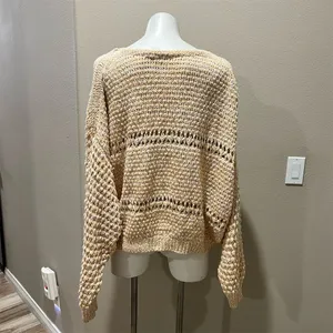 Free People Women's XL Standard V-Neck Pullover Sweater Multicolor Casual Knit thumbnail 5