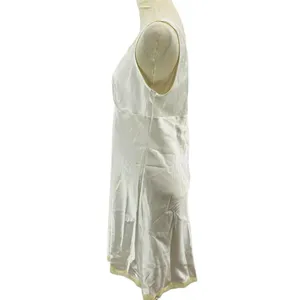 Victoria's Secret Nightgown Ivory Satin Lace Trim V Neck & Back Large Y2K Bridal thumbnail 2