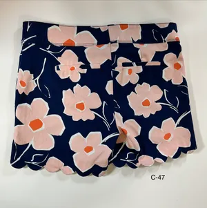 Isaac Mizrahi New York Floral Scalloped Hem Shorts Navy Pink Size 6 thumbnail 8