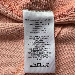 Anthropologie Pilcro Cropped Cut Off Short Sleeve Sweatshirt Pink Coral Medium thumbnail 11