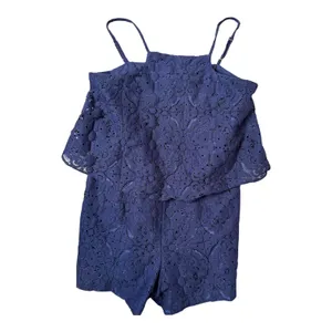 Lilly Pulitzer Celyn Romper Womens 8 Navy Blue Floral Lace Shorts Jumpsuit thumbnail 13