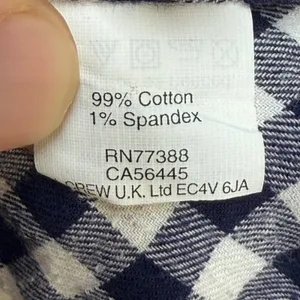 J.Crew Perfect Shirt Navy White Gingham Button‎ Down Long Sleeve Top Sz 6 School thumbnail 5