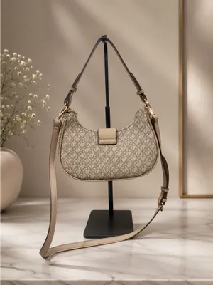 Anne Klein Bag Purse Crossbody Beige Monogram Pattern New With Tags thumbnail 3