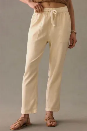 Anthropologie x Pilcro Linen‎ Drawstring Pants in Cream Size Extra Small thumbnail 1