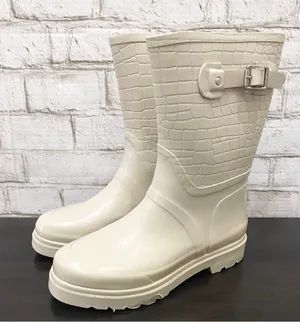 MICHAEL Michael Kors Beige Sand Textured Rubber Lugged Soles Rain Boots Size 8 thumbnail 1