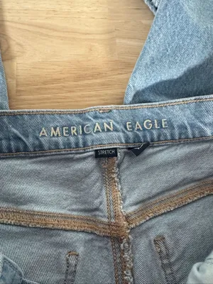 American Eagle  super High -rise Ankle Straight Blue Jeans EUC thumbnail 4