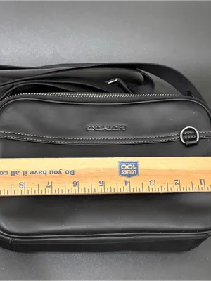 COACH C4148 Black Smooth Calf Leather Double Zip Graham Crossbody Camera Bag thumbnail 7