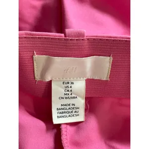 H&M Women's Pink High Rise Elastic Waist Slim Straight Trousers Pants Size 4 thumbnail 5