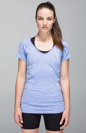 Lululemon Run: Swiftly Tech V Neck in Heathered Lullaby thumbnail 3