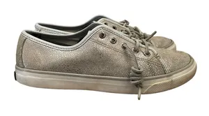 Sperry Seacoast Silver White Metallic Low Top Sneaker 7.5‎ thumbnail 1