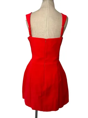 Amanda Uprichard Bethany Romper in Crimson Medium New Womens Mini Dress Skort thumbnail 6