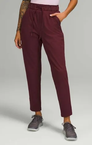 Lululemon Drawstring Stretch High-Rise Athleisure Jogger Pants Red Merlot Size 0 thumbnail 1