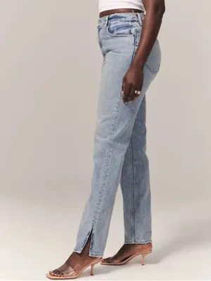Abercrombie Curve Love 90s Straight Ultra High Rise Split Ankle thumbnail 2