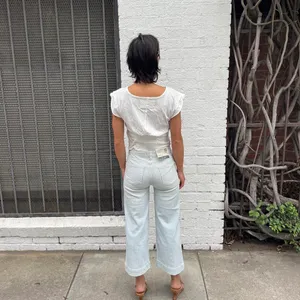 Free People DL1961 Lily Wide Leg striped trouser pants size 14 girls / women’s waist 24 in thumbnail 3