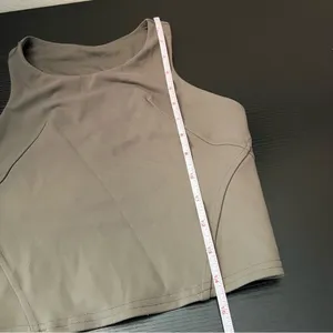 Lululemon Athletica Invigorate Training Tank Top with Bra‎ Olive Green 2 thumbnail 10