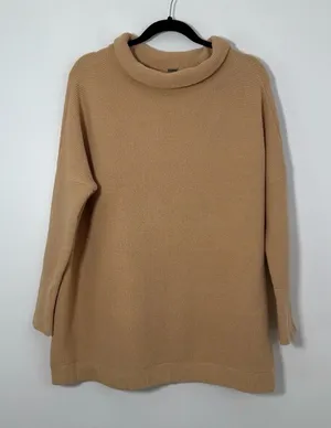 Free People Women’s Tan Beige Oversized Cowl Neck Knit Sweater Dress thumbnail 1