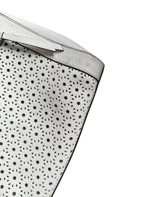KATE SPADE White Leather Eyelet Satchel Handbag thumbnail 10