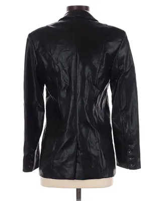 Z Supply Sandelle Black Faux Leather Blazer XS Going Out Indie Minimalist Edgy thumbnail 5