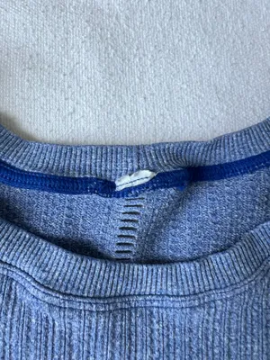 Alo Blue Ribbed Long Sleeve Workout Shirt thumbnail 5