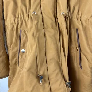 H&M Divided Small Faux Fur Shearling lined‎ Hooded Parka Coat Light Brown thumbnail 6