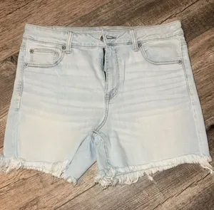 American Eagle Outfitters Light Blue Frayed Hem Denim Shorts thumbnail 1