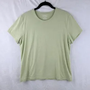 LL Bean T Shirt Women XL Green Short Sleeve Cotton Minimalist Gorpcore‎ thumbnail 1