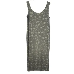 Vintage True Y2K Giovana USA Women's M Tank Dress Floral‎ Sleeveless Sage Green thumbnail 2