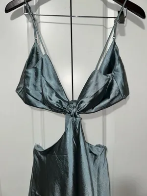 Saints + Secrets Back Tie Open Back Satin Dress M NWT thumbnail 2