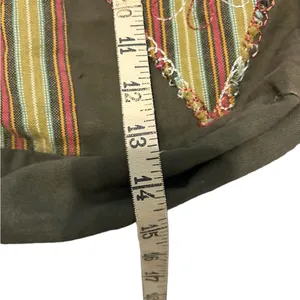 Green floral boho fabric bag thumbnail 6