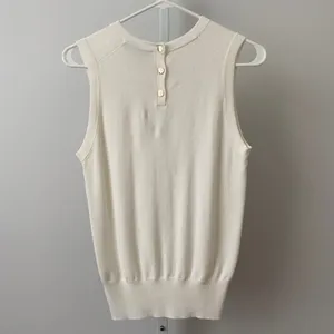 ZARA Office Siren Clean Minimalist Sleeveless Knit Shell Top Small Cream thumbnail 3