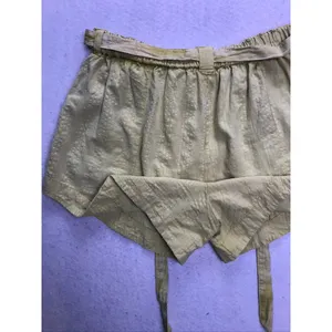 Free People Shorts Women Medium Yellow Linen Blend Tie Waist Utility Casual thumbnail 8