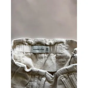 Abercrombie‎ & Fitch Linen Blend Pleated High Waist Shorts Oatmeal Beige XXS thumbnail 3