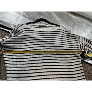 LRL cream & black striped Off Shoulders‎ coastal/farmhouse chic vibe XL thumbnail 7