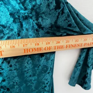 Teal Green Velvet Cardigan S/M Duster Whimsigoth Gothic Fairy Grunge thumbnail 6