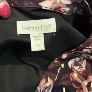 Garnet Hill Dress Women 12 Black Moody Floral Pockets Knee Length‎ Boho Artsy thumbnail 6
