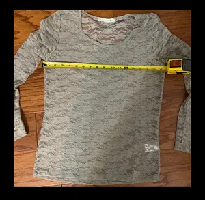 Derek Heart lace Tan longsleeves top Large thumbnail 7