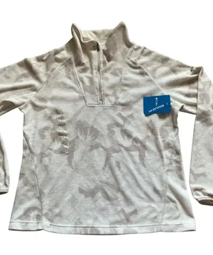 Plum is pine ridge half zip fleece pullover white camo print size large thumbnail 1