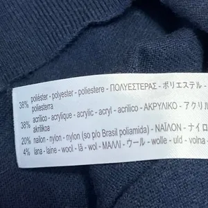 Zara Women's Blue Wool 3/4 Sleeve Button Front Collar Polo Sweater Shirt Top M thumbnail 4