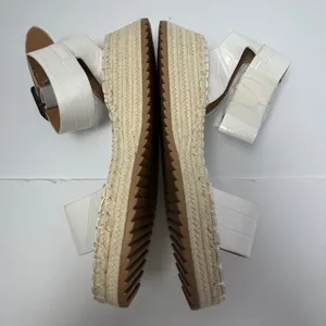 Qupid Womens White Croc Embossed Vegan Leather Platform‎ Espadrille Sandals Sz 8 thumbnail 7