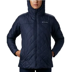 Columbia Copper‎ Crest Jacket SMALL quilted Soft Faux Fur Lined Hooded Navy Blue thumbnail 16
