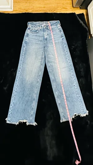 American Eagle Super High Rise Baggy Wide Leg Jeans – Light Wash thumbnail 2