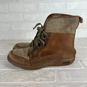Chacos Barbary Boots Womens 9 Pinecone Hiking Outdoor Leather Wool Lace Up Bootie thumbnail 6