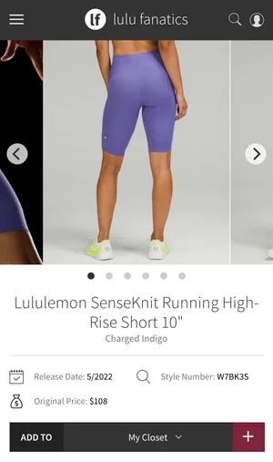 Lululemon Senseknit High-Rise 10" Shorts thumbnail 7