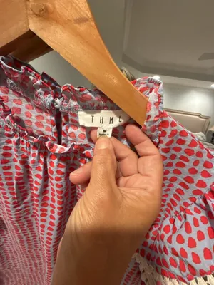 THML Ruffle Sleeve Blue and Red Polka Dot Blouse thumbnail 3
