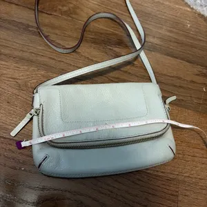 Kate‎ Spade Crossbody Bag Pebbled Leather Gray Zipper Flap Small Preppy Chic thumbnail 14